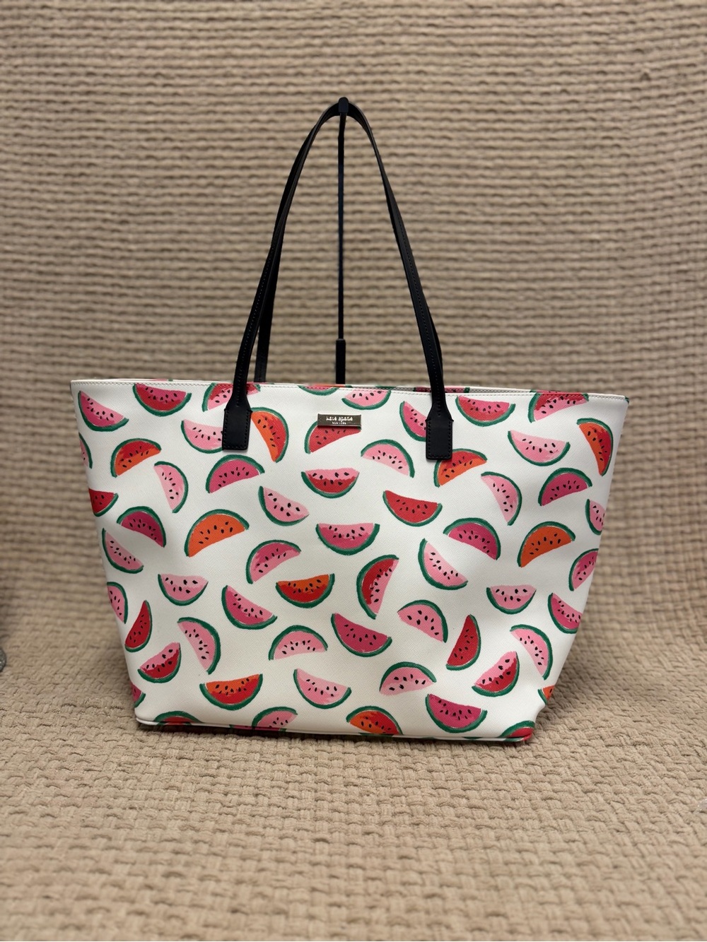 kate spade Watermelon Pattern Reversible Tote - White, Pink, Green, Black
